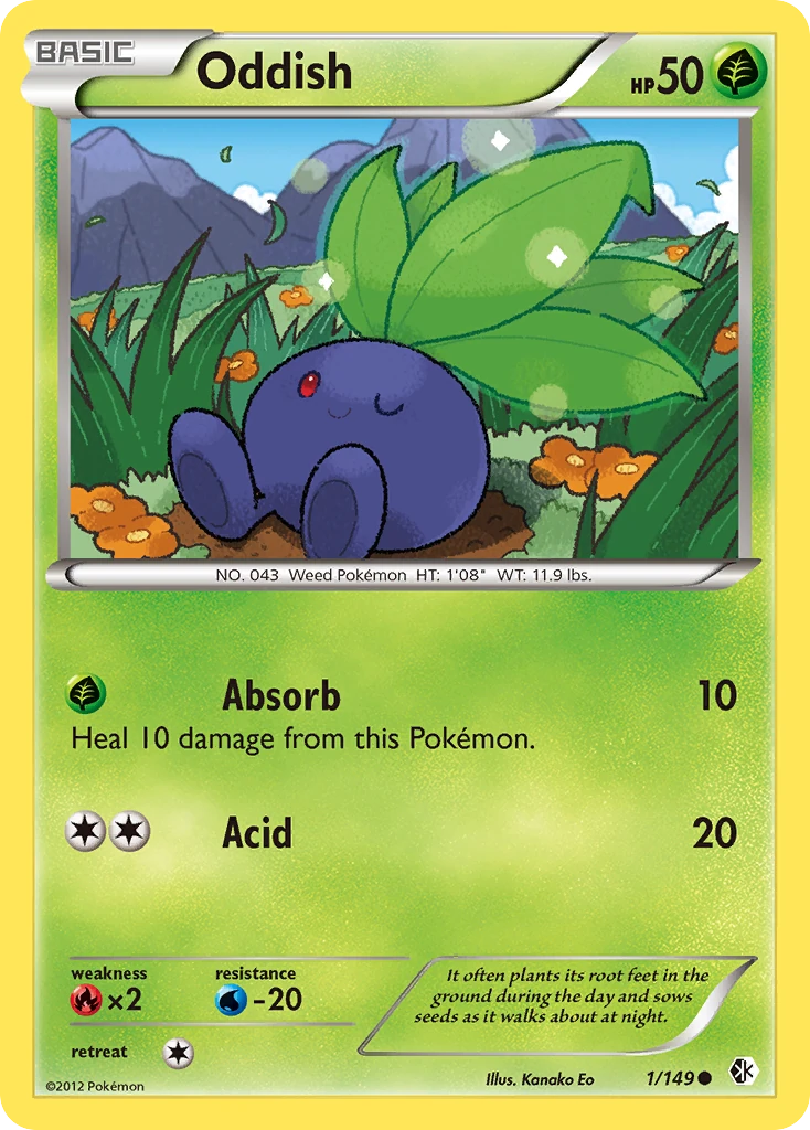 Oddish 1/149, Boundaries Crossed Pokémon card