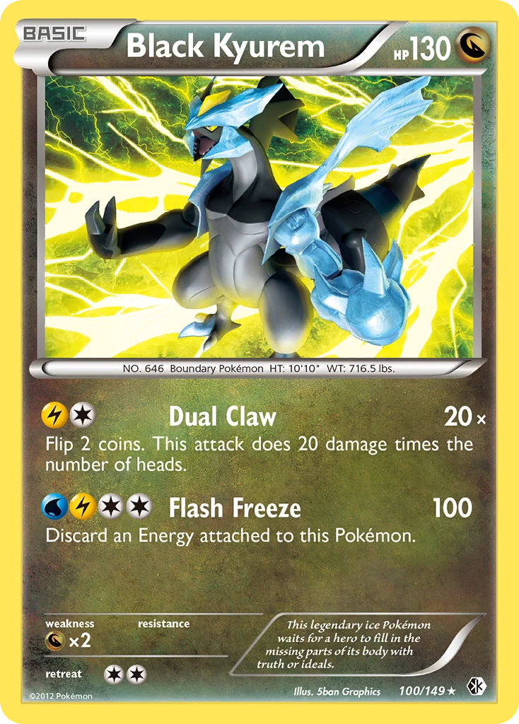 Black Kyurem 100/149, Boundaries Crossed Pokémon card