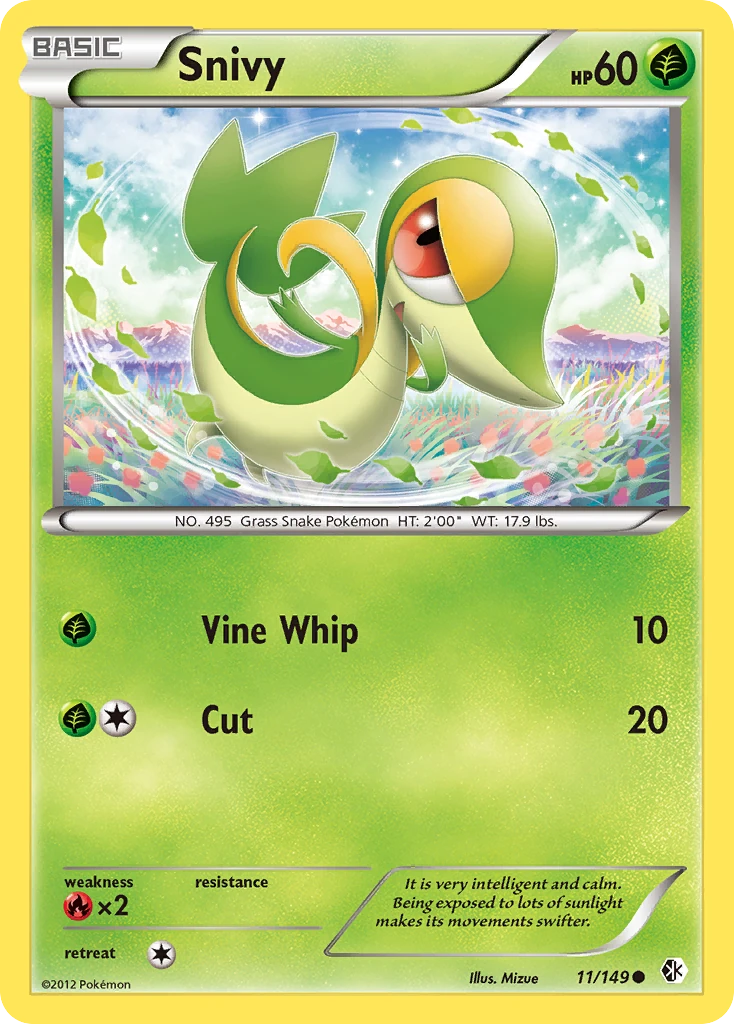 Snivy 11/149, Boundaries Crossed Pokémon card