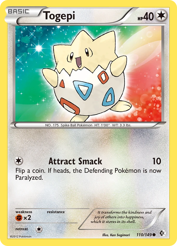 Togepi 110/149, Boundaries Crossed Pokémon card