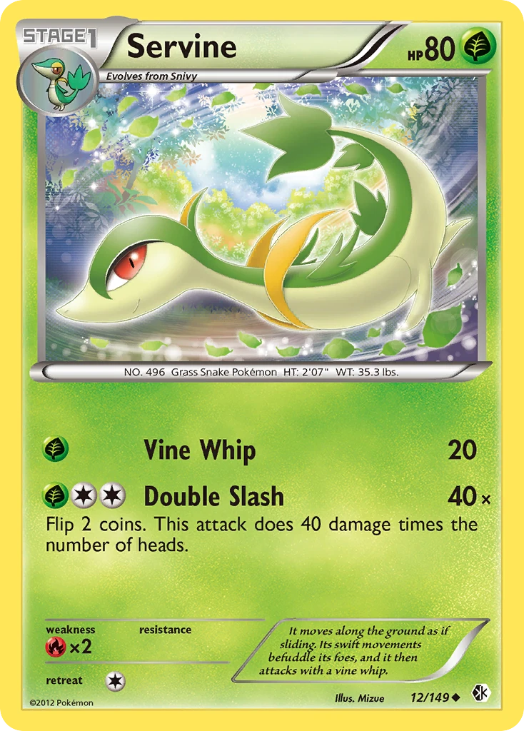 Servine 12/149, Boundaries Crossed Pokémon card