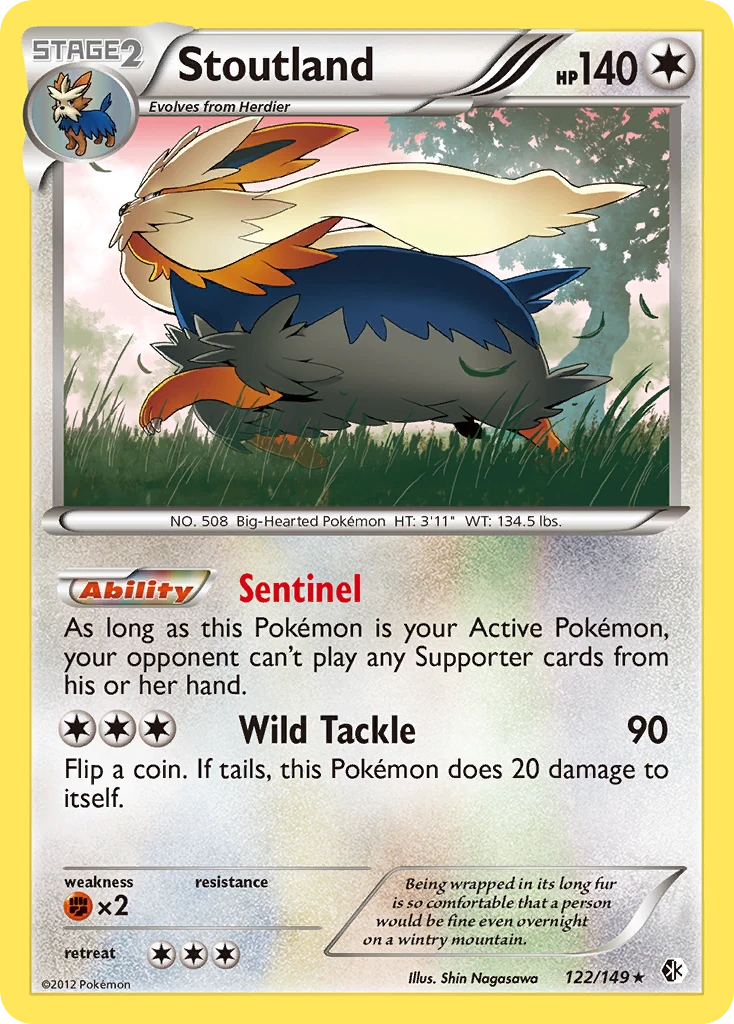 Stoutland 122/149, Boundaries Crossed Pokémon card