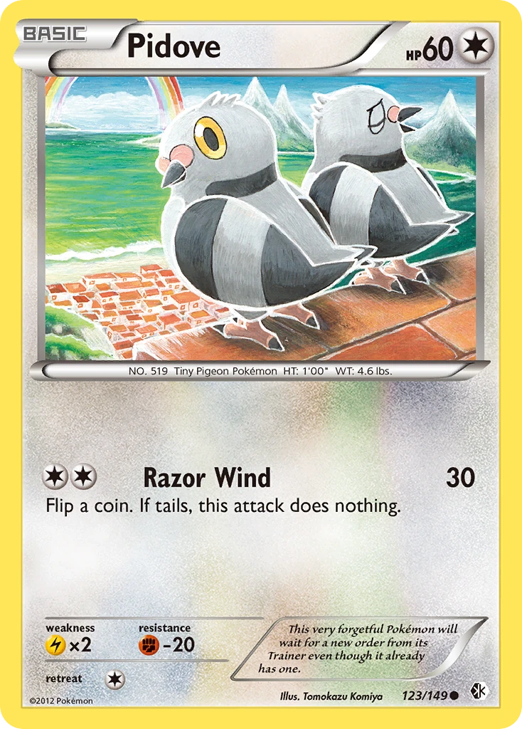 Pidove 123/149, Boundaries Crossed Pokémon card