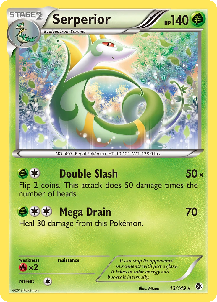 Serperior 13/149, Boundaries Crossed Pokémon card
