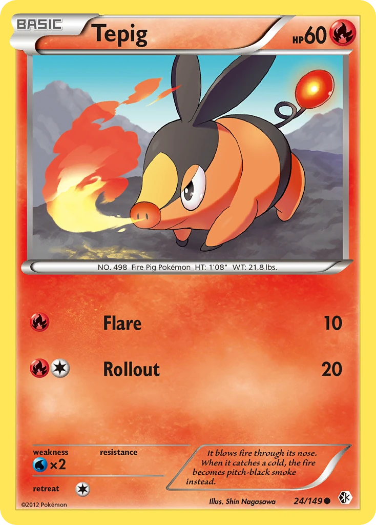 Tepig 24/149, Boundaries Crossed Pokémon card