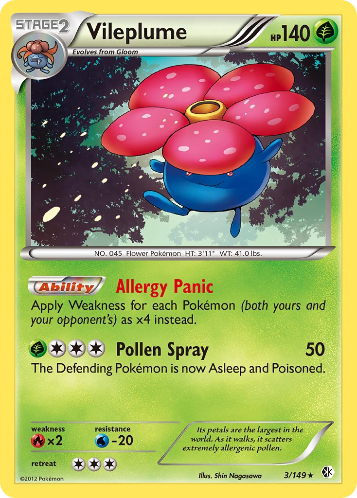 Vileplume 3/149, Boundaries Crossed Pokémon card
