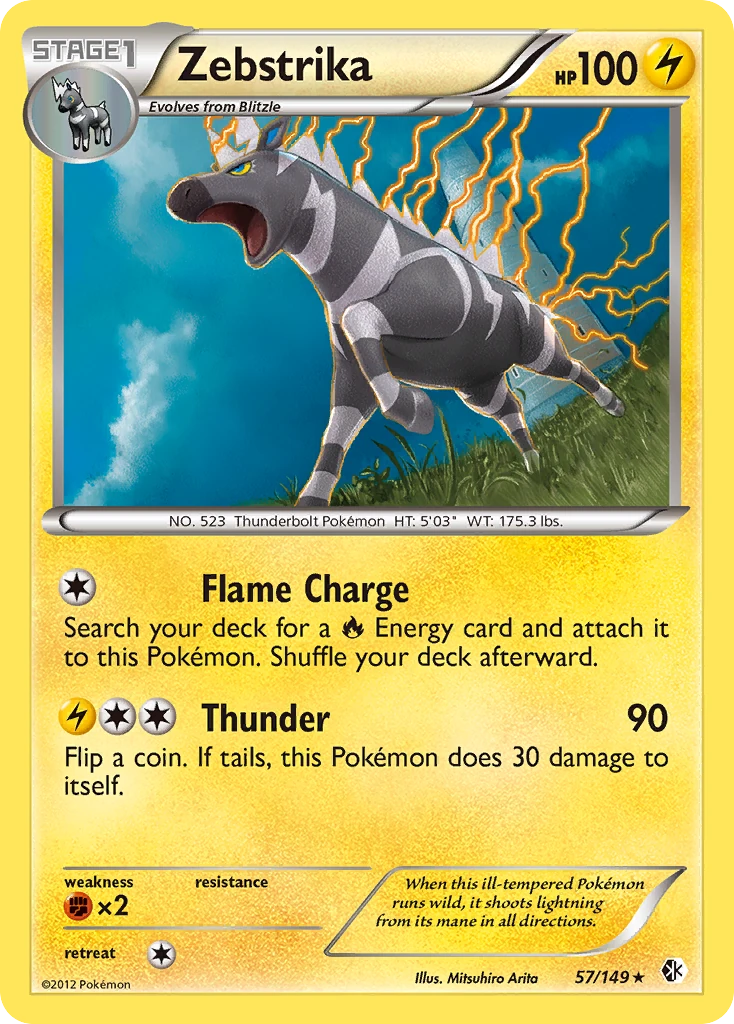 Zebstrika 57/149, Boundaries Crossed Pokémon card