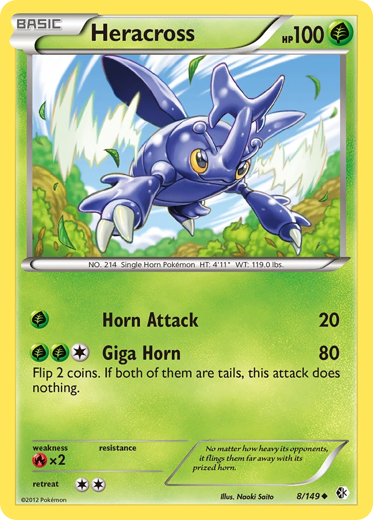 Heracross 8/149, Boundaries Crossed Pokémon card