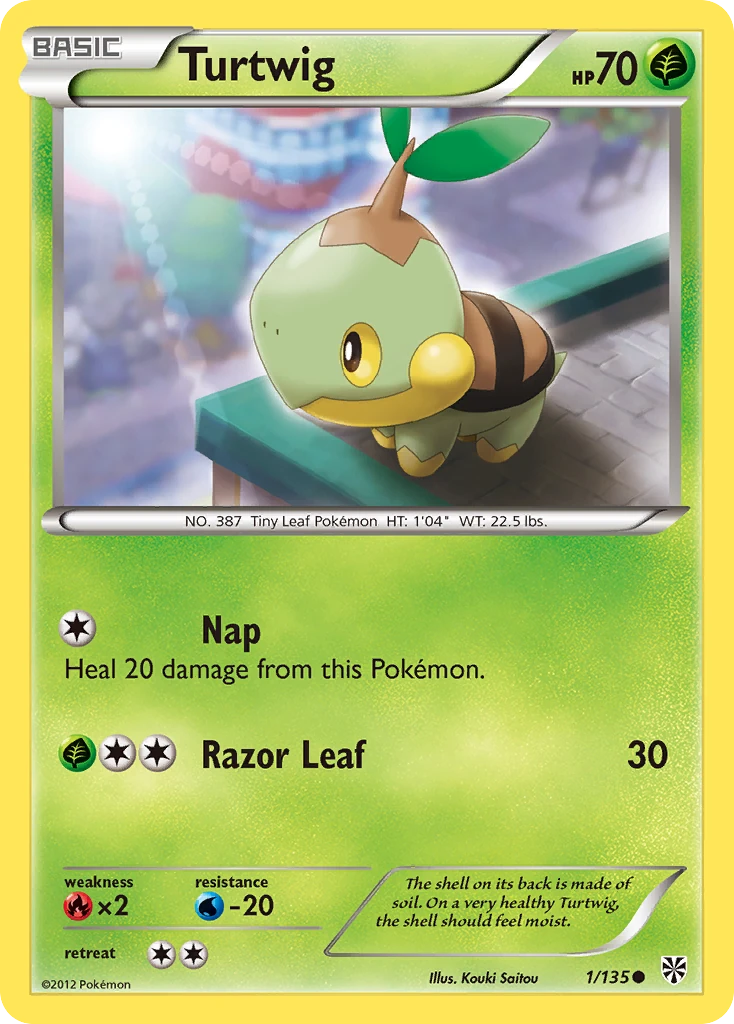 Turtwig 1/135, Plasma Storm Pokémon card