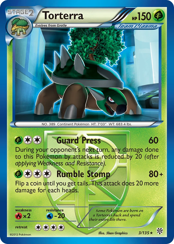 Torterra 3/135, Plasma Storm Pokémon card