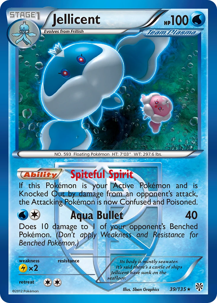 Jellicent 39/135, Plasma Storm Pokémon card