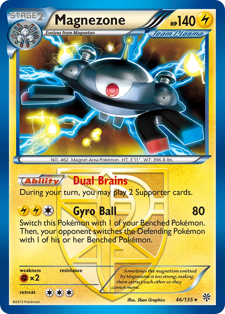 Magnezone 46/135, Plasma Storm Pokémon card