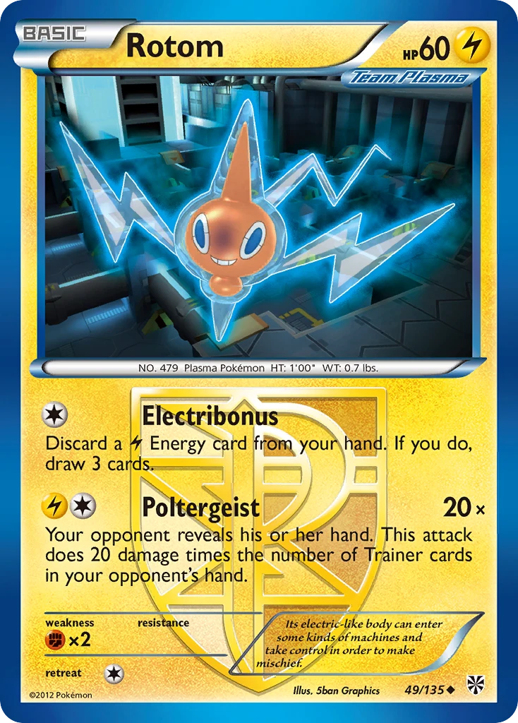 Rotom 49/135, Plasma Storm Pokémon card