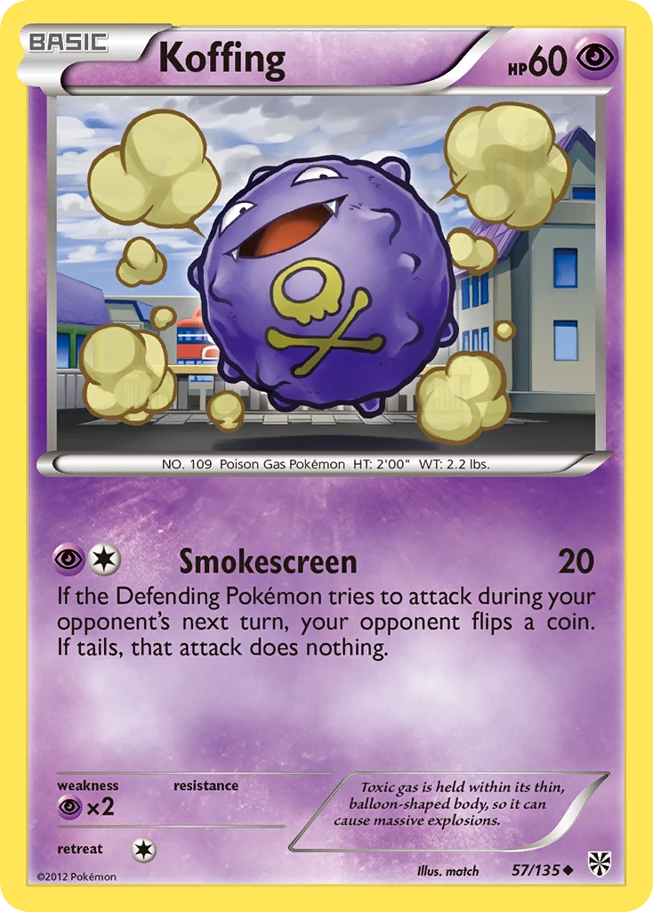 Koffing 57/135, Plasma Storm Pokémon card