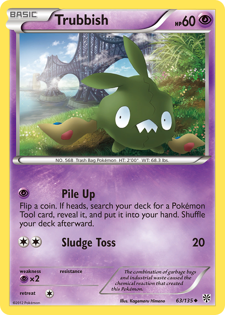 Trubbish 63/135, Plasma Storm Pokémon card
