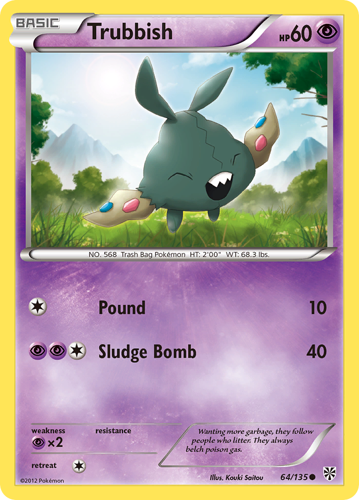 Trubbish 64/135, Plasma Storm Pokémon card