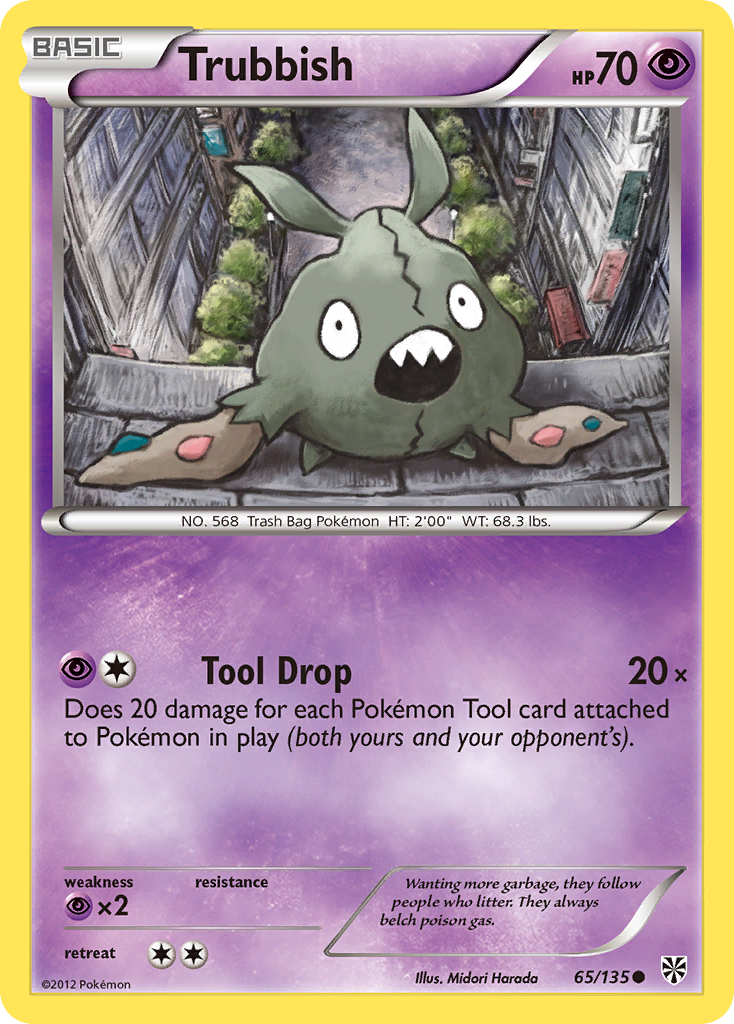 Trubbish 65/135, Plasma Storm Pokémon card
