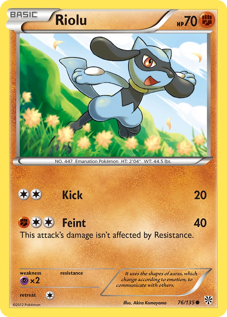 Riolu 76/135, Plasma Storm Pokémon card