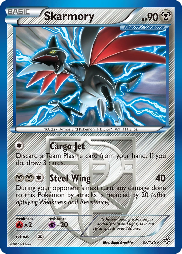 Skarmory 87/135, Plasma Storm Pokémon card