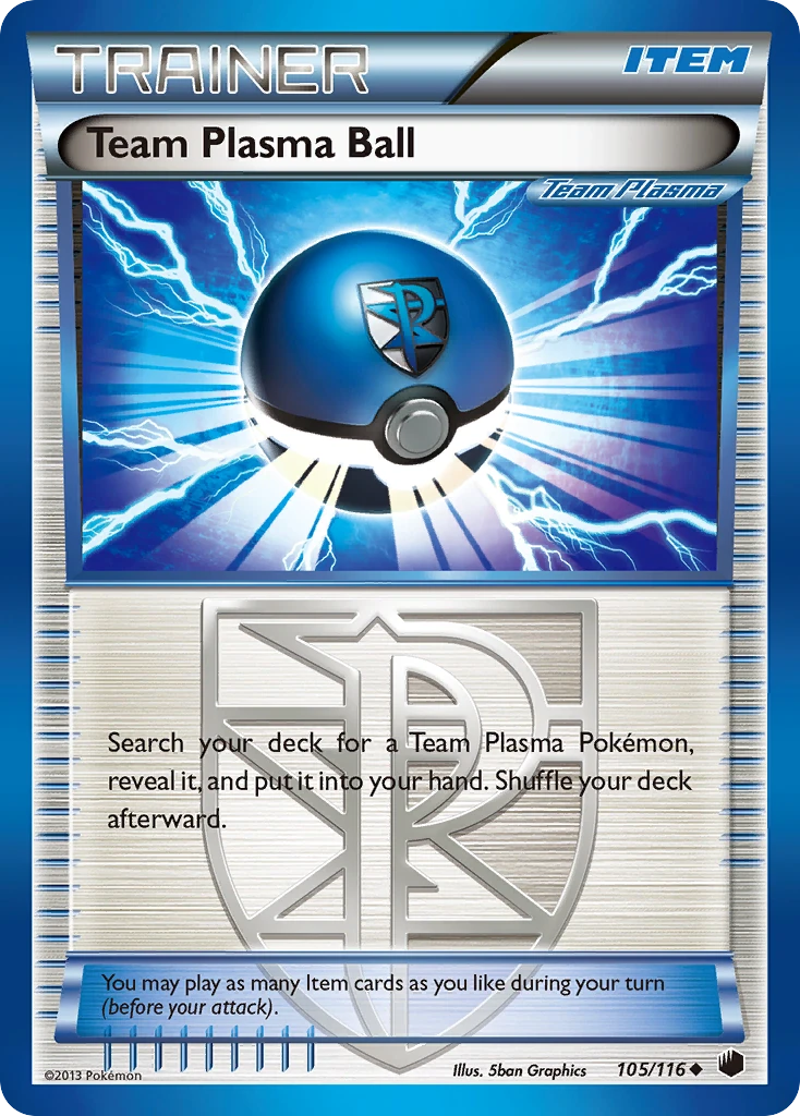 Team Plasma Ball 105/116, Plasma Freeze Pokémon card