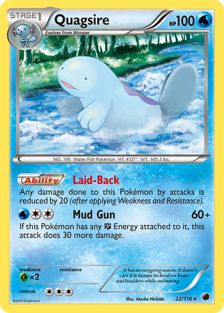 Quagsire 22/116, Plasma Freeze Pokémon card
