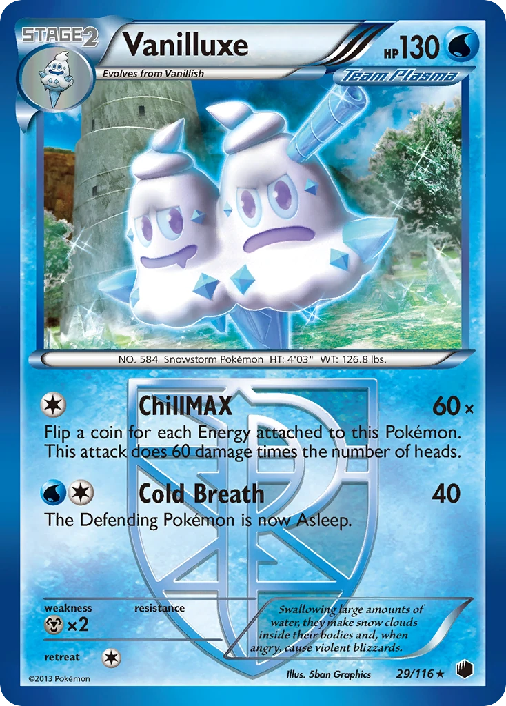 Vanilluxe 29/116, Plasma Freeze Pokémon card
