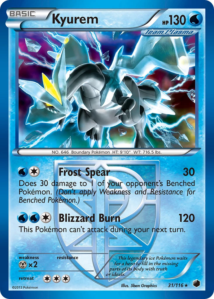 Kyurem 31/116, Plasma Freeze Pokémon card