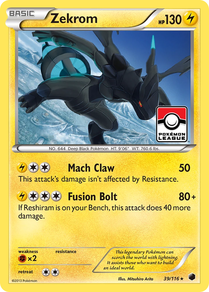 Zekrom 39/116, Plasma Freeze Pokémon card