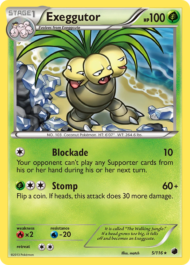 Exeggutor 5/116, Plasma Freeze Pokémon card