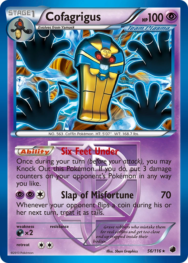 Cofagrigus 56/116, Plasma Freeze Pokémon card