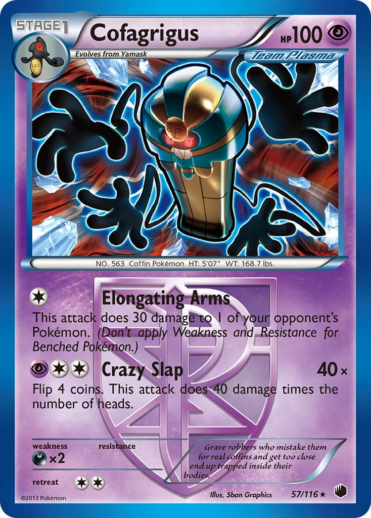 Cofagrigus 57/116, Plasma Freeze Pokémon card