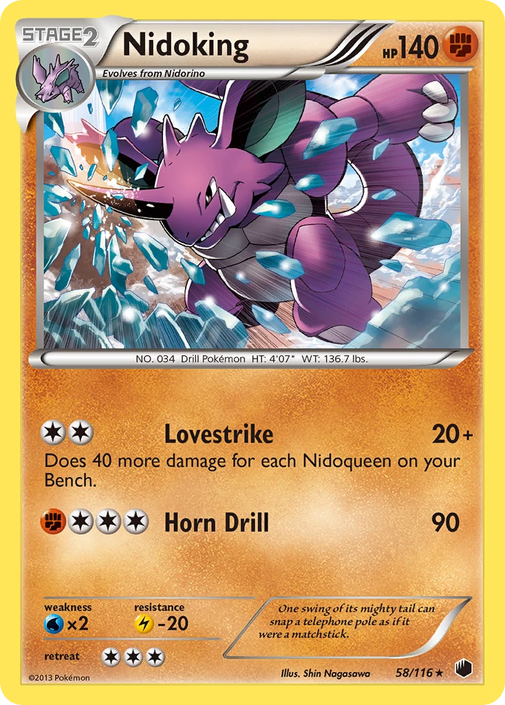 Nidoking 58/116, Plasma Freeze Pokémon card