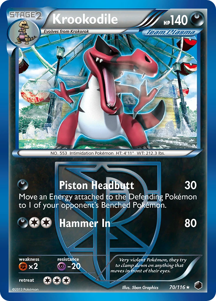Krookodile 70/116, Plasma Freeze Pokémon card