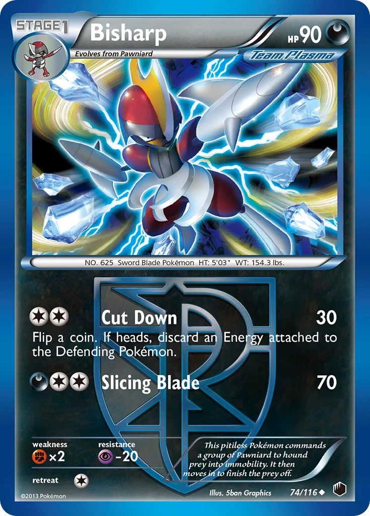 Bisharp 74/116, Plasma Freeze Pokémon card