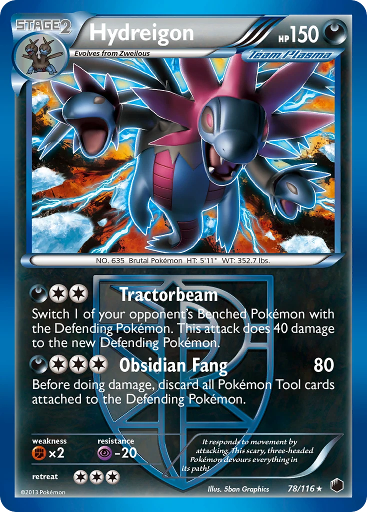 Hydreigon 78/116, Plasma Freeze Pokémon card