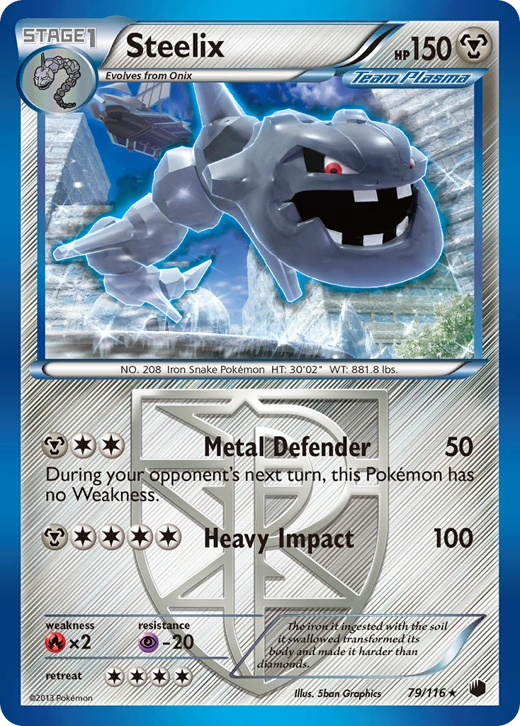 Steelix 79/116, Plasma Freeze Pokémon card