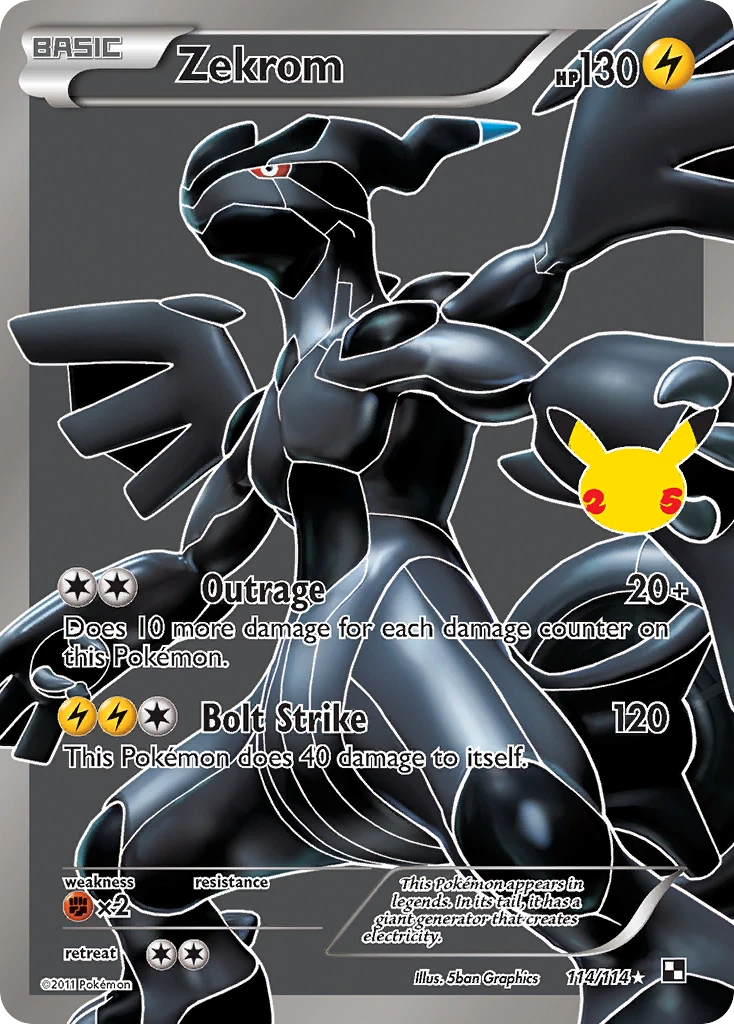 Zekrom 114/25, Celebrations: Classic Collection Pokémon card