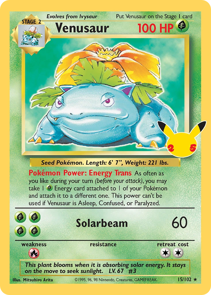 Venusaur 15/25, Celebrations: Classic Collection Pokémon card