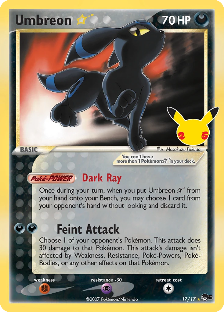 Umbreon ☆ 17/25, Celebrations: Classic Collection Pokémon card
