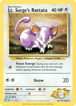 Lt. Surge's Rattata 15/34 Pokémon TCG Classic - Blastoise