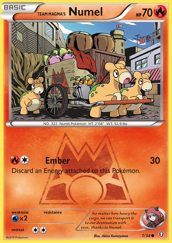 Team Magma's Numel 1/34, Double Crisis Pokémon card