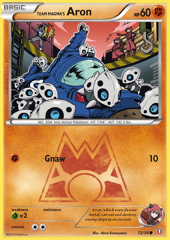 Team Magma's Aron 12/34, Double Crisis Pokémon card