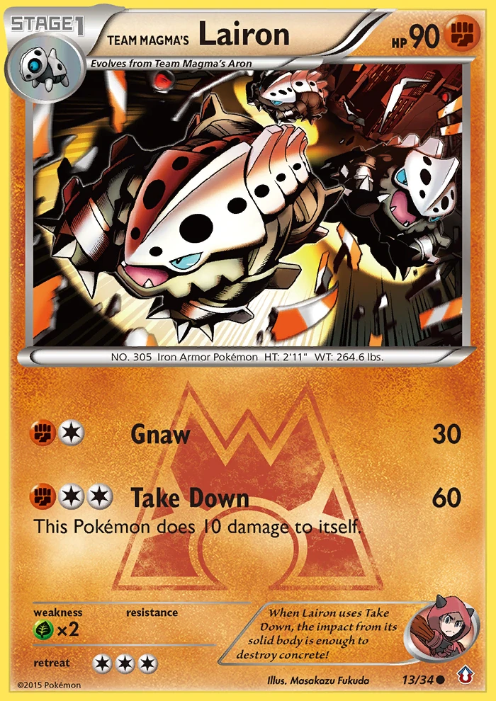 Team Magma's Lairon 13/34, Double Crisis Pokémon card