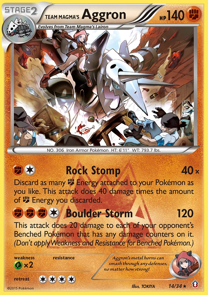 Team Magma's Aggron 14/34, Double Crisis Pokémon card