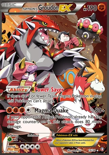 Team Magma's Groudon-EX 15/34 from Double Crisis