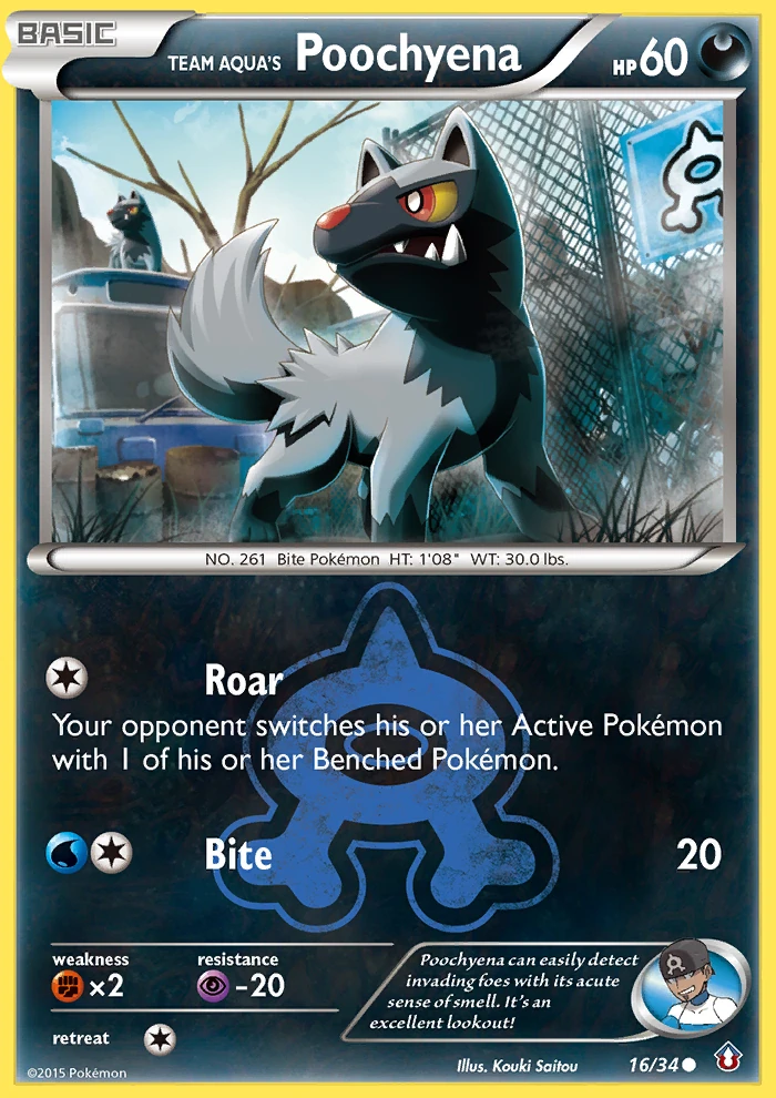 Team Aqua's Poochyena 16/34, Double Crisis Pokémon card