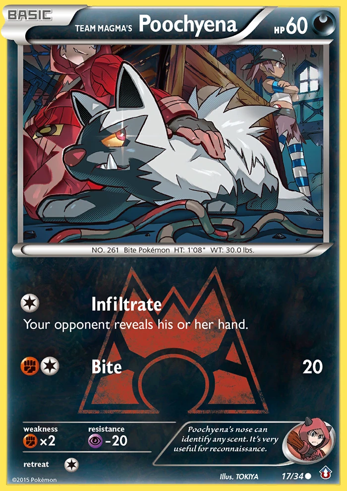 Team Magma's Poochyena 17/34, Double Crisis Pokémon card