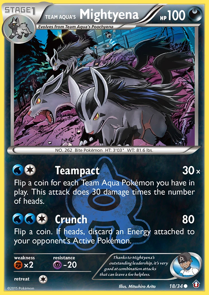 Team Aqua's Mightyena 18/34, Double Crisis Pokémon card