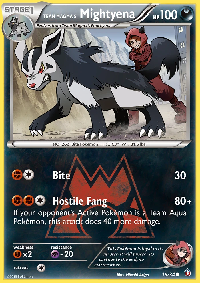 Team Magma's Mightyena 19/34, Double Crisis Pokémon card