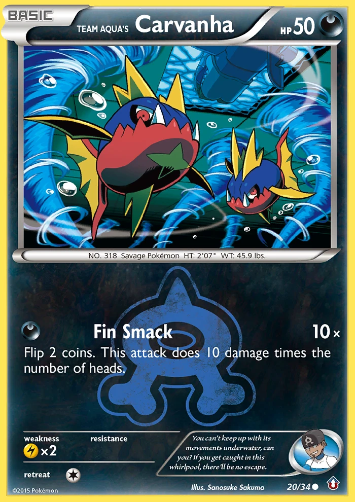 Team Aqua's Carvanha 20/34, Double Crisis Pokémon card